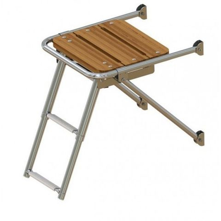 Платформа кормовая с трапом 2 ступени белые