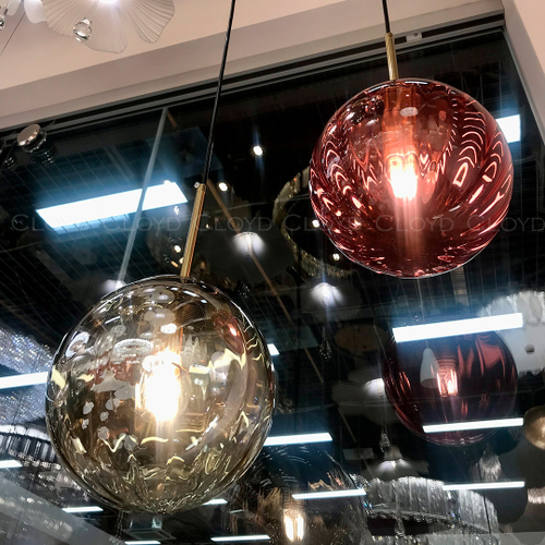 Подвесной светильник Cloyd BRINN-A P1 / Ø20 см - латунь - дымчатый (арт.11424)