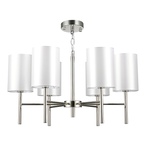 SLE107303-06 Светильник подвесной Никель/Белый E14 6*40W NOIA