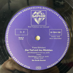 Винтажная виниловая пластинка LP Franz Schubert Шуберт, Novak Quartett Streichquartett D-moll Op. Posth. Der Tod Und Das Madchen (Германия 1977)