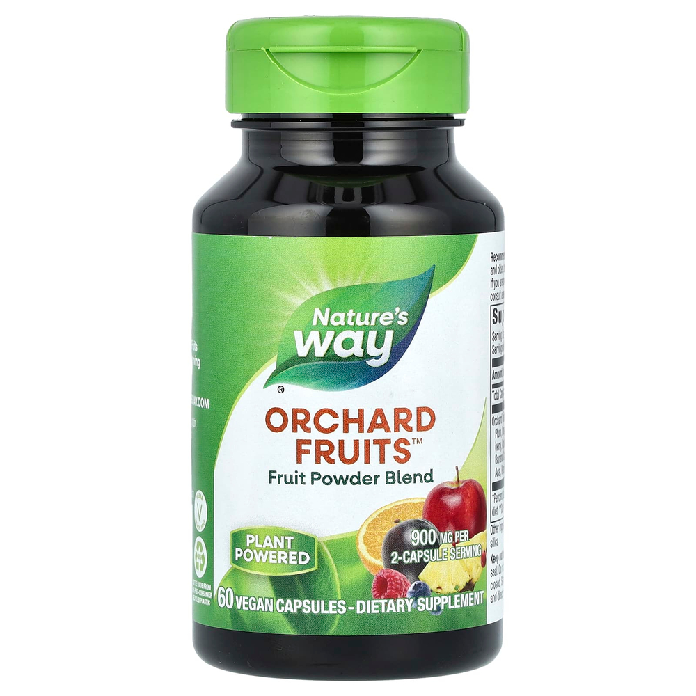 Nature's Way, Orchard Fruits, фруктовая смесь в порошке, 60 веганских капсул