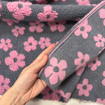 Шерпа Розовые цветы на сером фоне