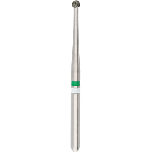 Бор алмазный для обработки всех видов керамики, включая ZrO2, шаровидный с длинной шейкой, "грубый", хвостовик турбинный длинный (FGL), Ø=1,4 мм, K.ZR6801L.315.014 Komet, Германия