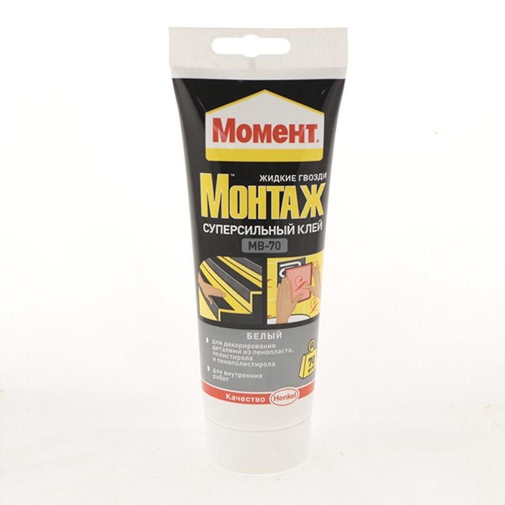 Клей монтажный Момент Монтаж Суперсильный MB-70, 250 г, белый