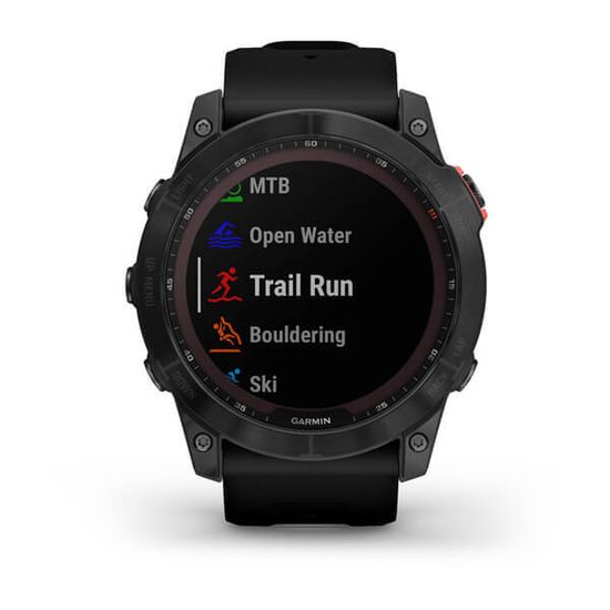 Часы Garmin Fenix 7X Solar, темносерый с черным силиконом 010-02541-01