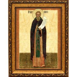 Савва Вишерский, Новгородский Преподобный. Икона на холсте.