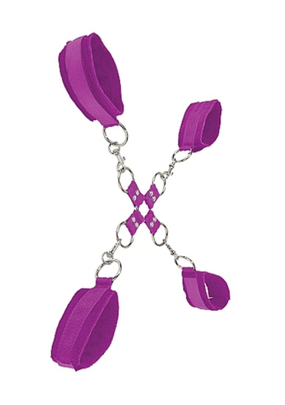 Фиолетовый комплект оков Velcro hand and leg cuffs (Цвет: фиолетовый)