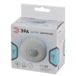 Датчик движения ЭРА MD 07 потолочный 1200Вт, 6м