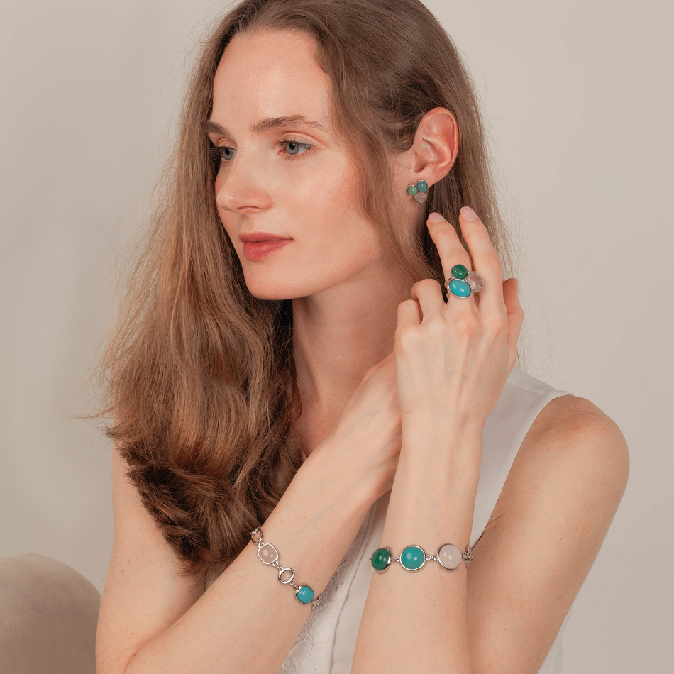 Серьги Possebon Azul, Q.Rose, Q.Verde A0292.20.7.17 S