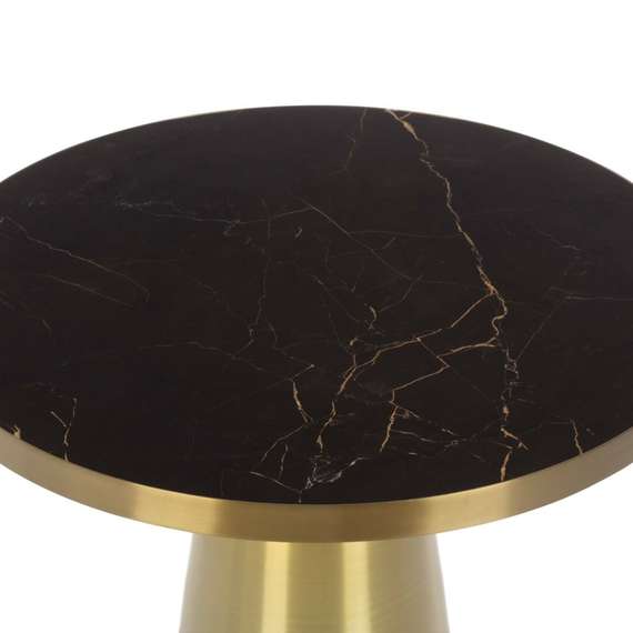 Кофейный стол Vaso Marable Ø80х44 см, черный мрамор, бронза