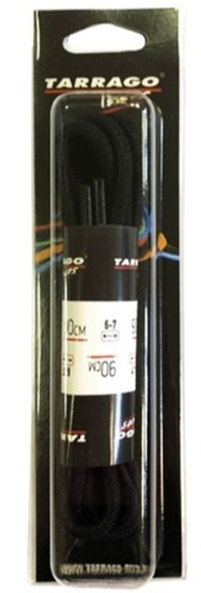 Шнурки TARRAGO, 90 см, круглые толстые, х/б с пропиткой, черные