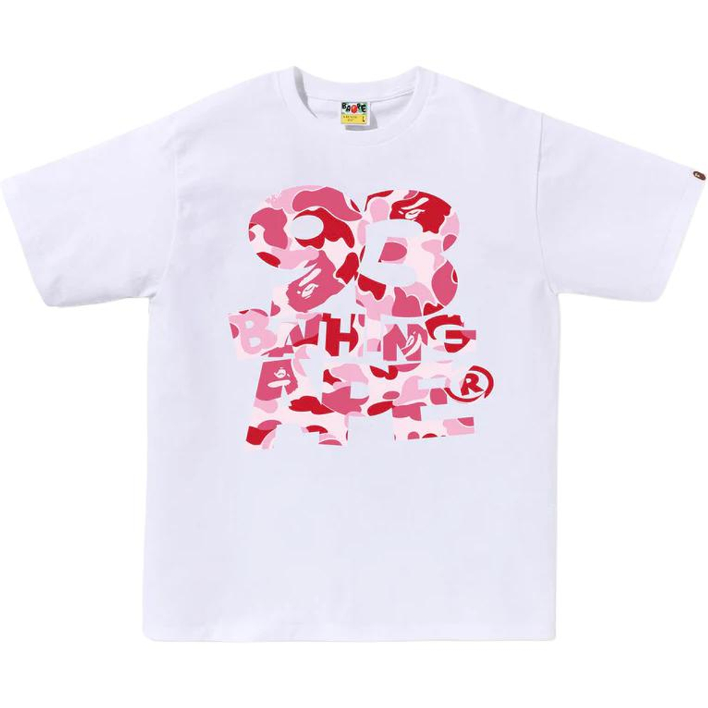 A Bathing Ape Bathing Ape Abc Camo Fw25 Футболка белый розовый