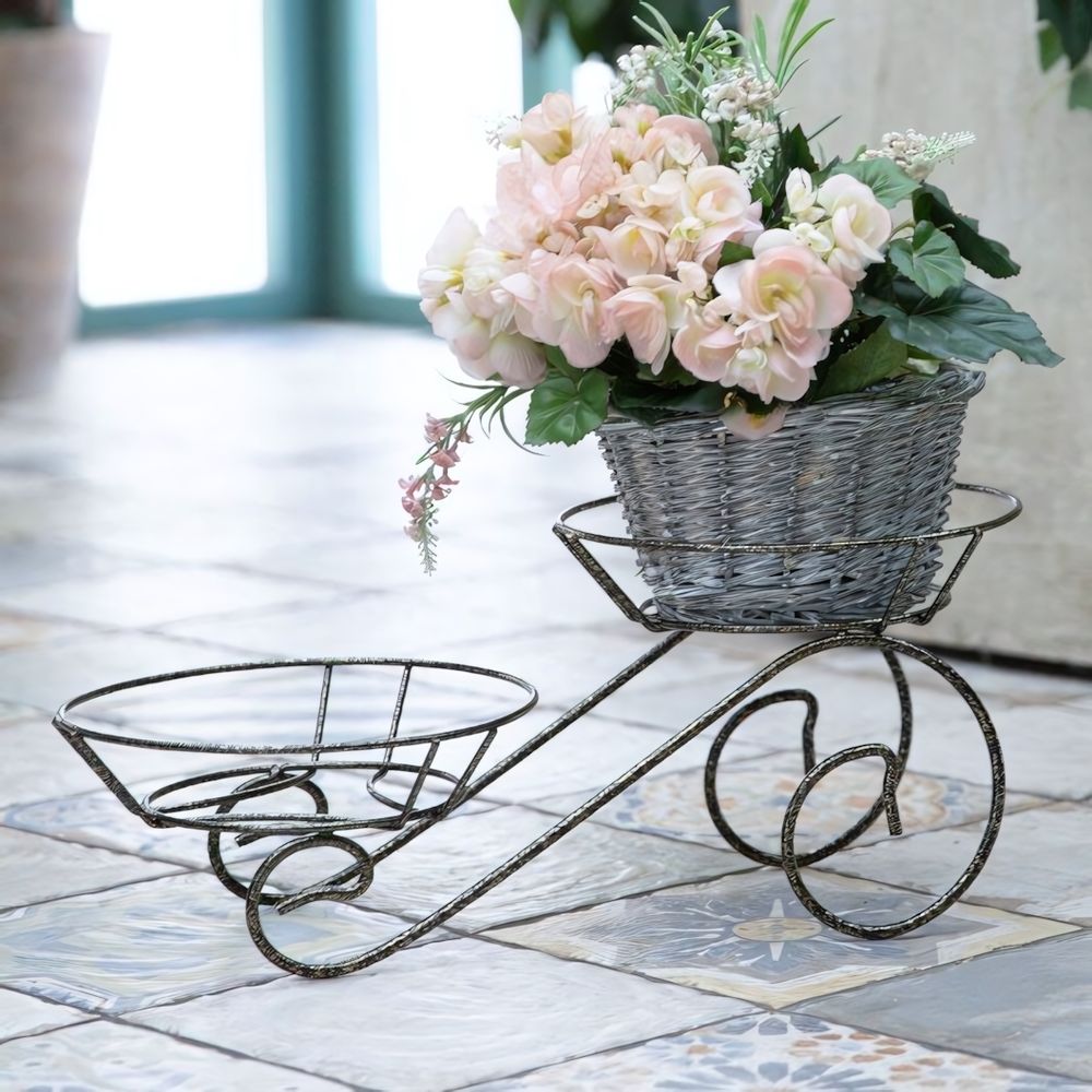 Подставка для цветов настольная "Санки" на 2 горшка, металл М0000320