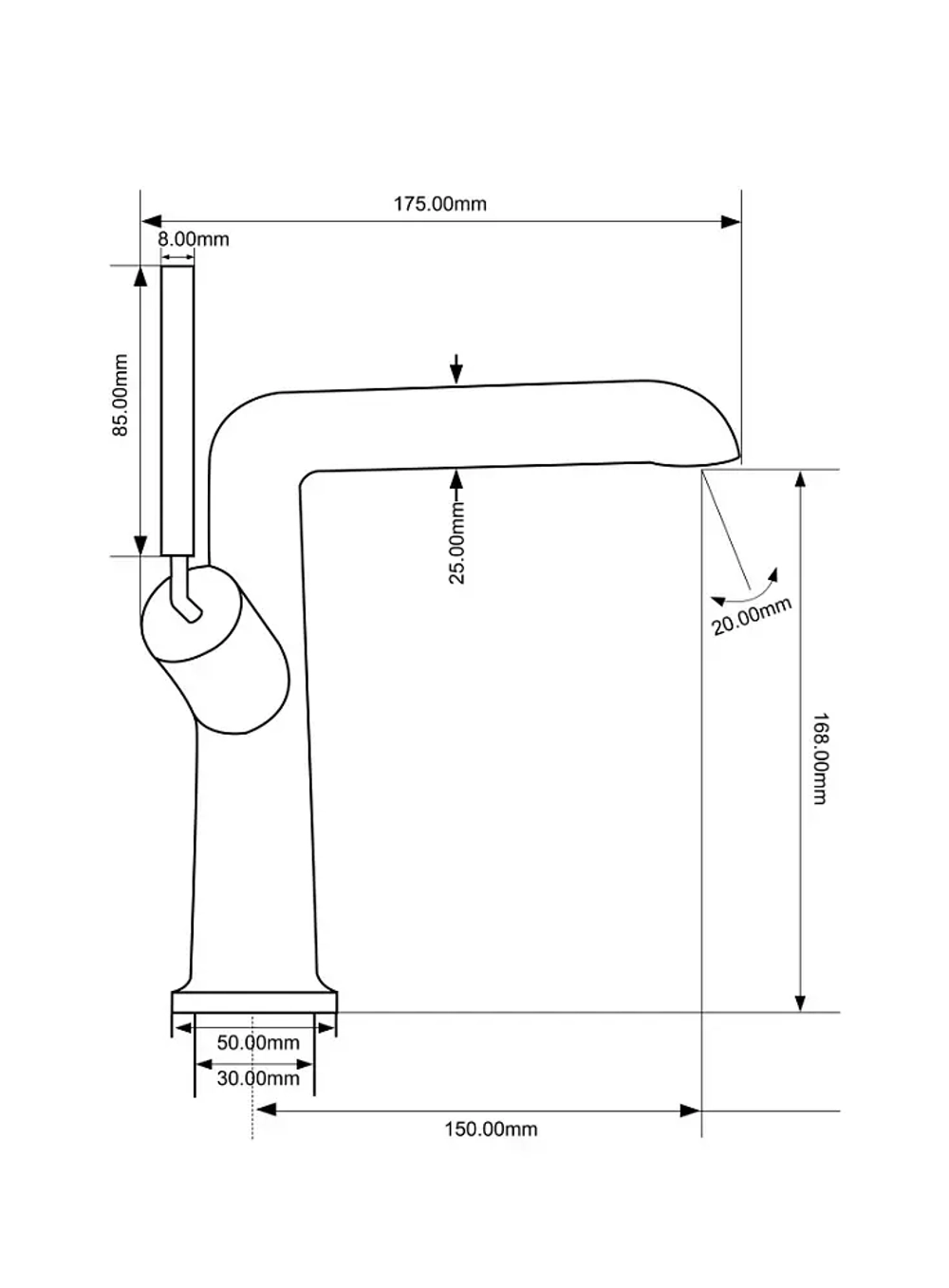 Смеситель Royce Elite для раковины (RCM-111501GR)