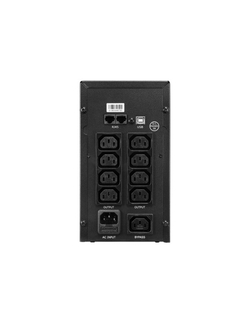 CROWN ИБП CMU-SP1200IEC USB {1200VA\720W, корпус металл, 2x12V/9AH, розетки 8*IEC+1*IEC C13, AVR, cъёмный кабель питания 1.8 м, RJ11/45, USB, LED}