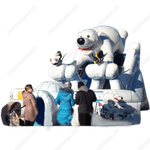 Большой надувной батут-горка "Мишка на севере"