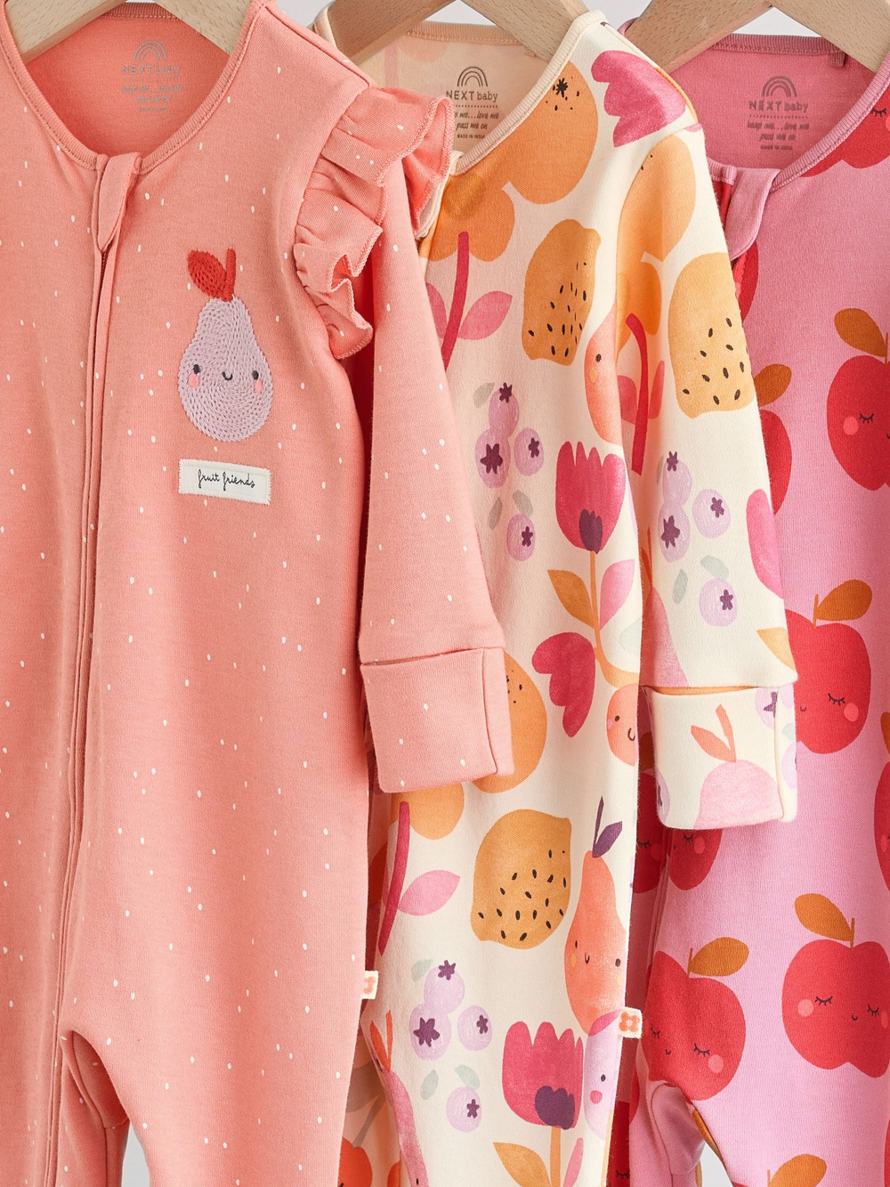 Комбинезон / Cлип для малышей Next F35-967, 3 шт., Персиковый, Розовый
