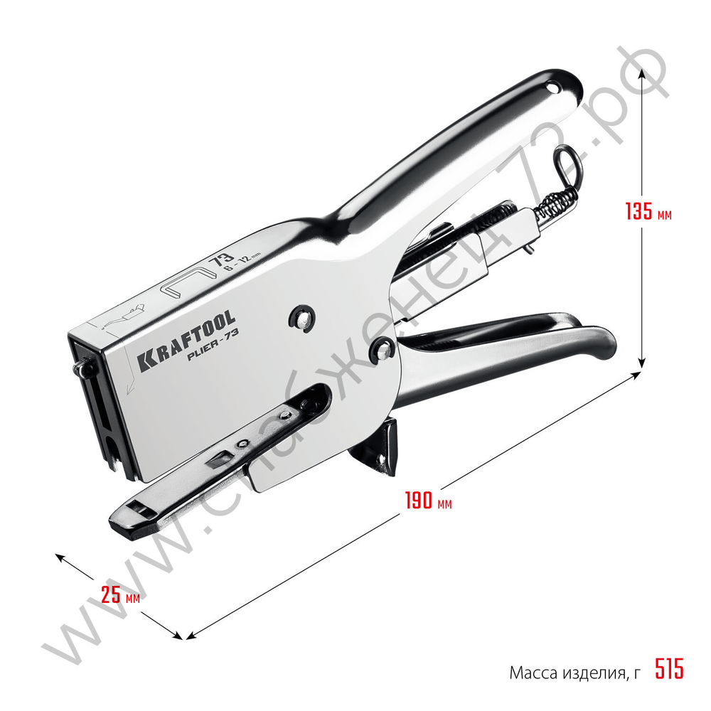 KRAFTOOL HD-73, (6 - 12 мм), мощный стальной плайер (3173)