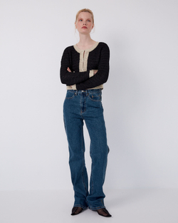 Джинсы на молнии синий