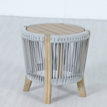 Столик деревянный кофейный Tagliamento Veneto, светлый тик, серый