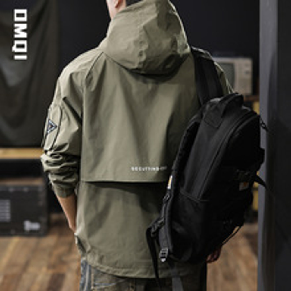 Весенняя и осенняя американская куртка с капюшоном для мужчин свободного размера