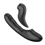 Черный вибратор-кролик 19см со съемным клиторальным пульсатором BeYourLover Fatima Black TL278B