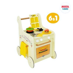 Тележка-каталка кухня с посудой Гриль Мастер для девочек желтая (Манюня)