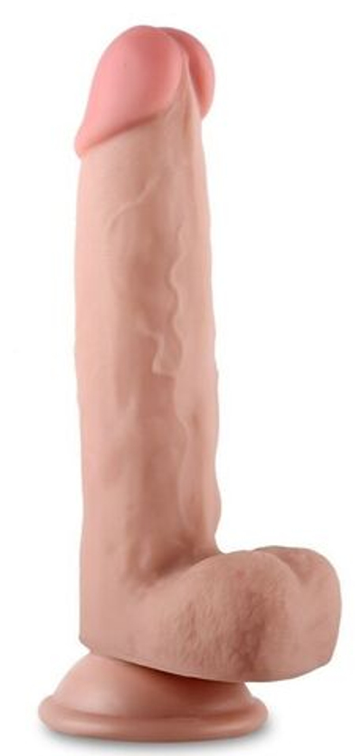 Телесный фаллоимитатор Sliding Skin Dual-Layered 8.0 - 20 см. (Цвет: телесный)