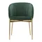 Стул Coral темно-зеленый велюр с золотыми ножками