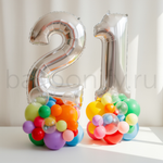 Стойка "Радужное серебро с цифрой"