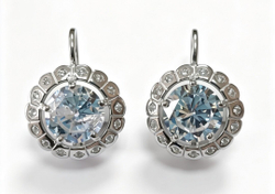 Ювелирные серьги из серебра 925 пробы с фианитами