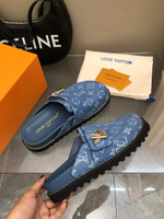 Мюли женские Louis Vuitton Cosy джинсовые в синем цвете
