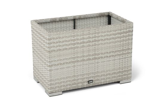 "Лунго" кашпо для цветов большое плетеное из искусственного ротанга, цвет бежевый