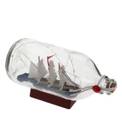 GAEM Изделие декоративное "Корабль в бутылке" (подсветка, 3xLR44), L18,5 W8 H9,5 см