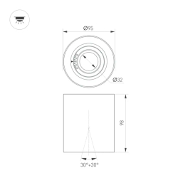 Светильник SP-ACENTO-R95-10W Day4000 (WH, 20-45 deg, 230V) (Arlight, IP20 Металл, 5 лет) 055739