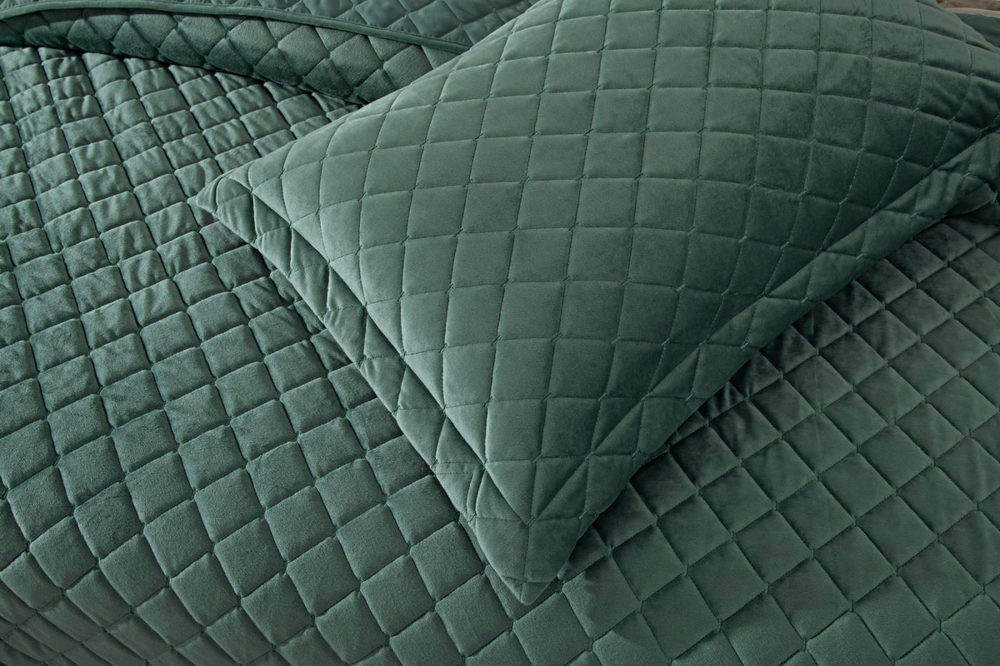 Покрывало 240х260 и 2 наволочки 50х70 Sofi De MarkO Натаниэль Изумруд