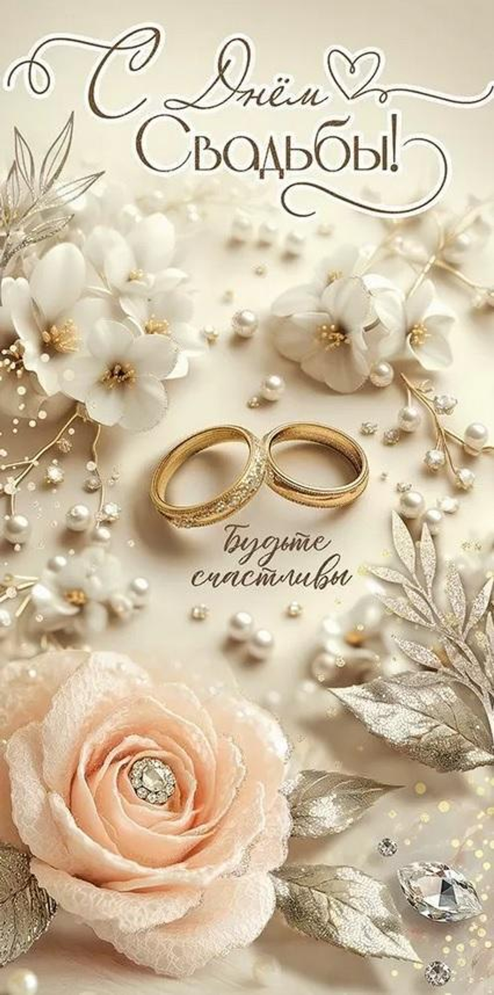 Конверт для денег "С Днём Свадьбы! Будьте счастливы" (Праздник)