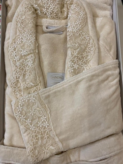 Халат Sandri Lace-1 бежевый