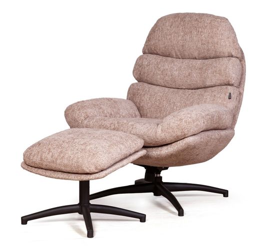 Кресло качалка с вращением и оттоманкой Sven цвет бежевый