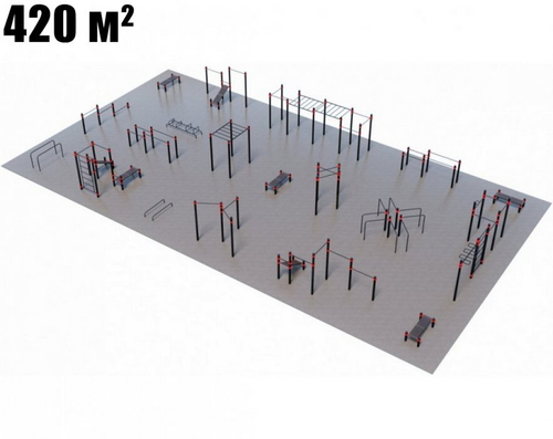 Проект Парковая площадка для Воркаут и ГТО 4-4 (28 x 15 м)