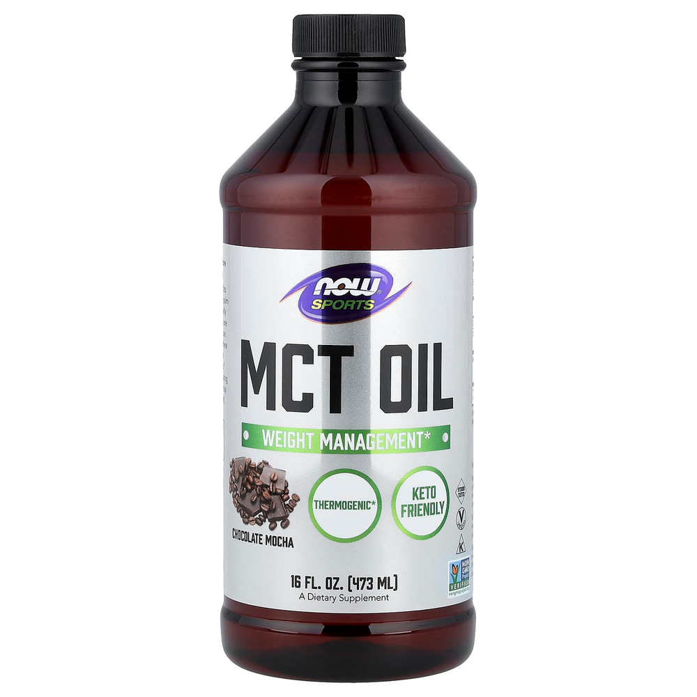 NOW Foods, Sports, масло MCT, шоколадное мокко, 473 мл (16 жидк. унций)
