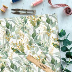 Ткань флис акварельные водоросли в молочной реке