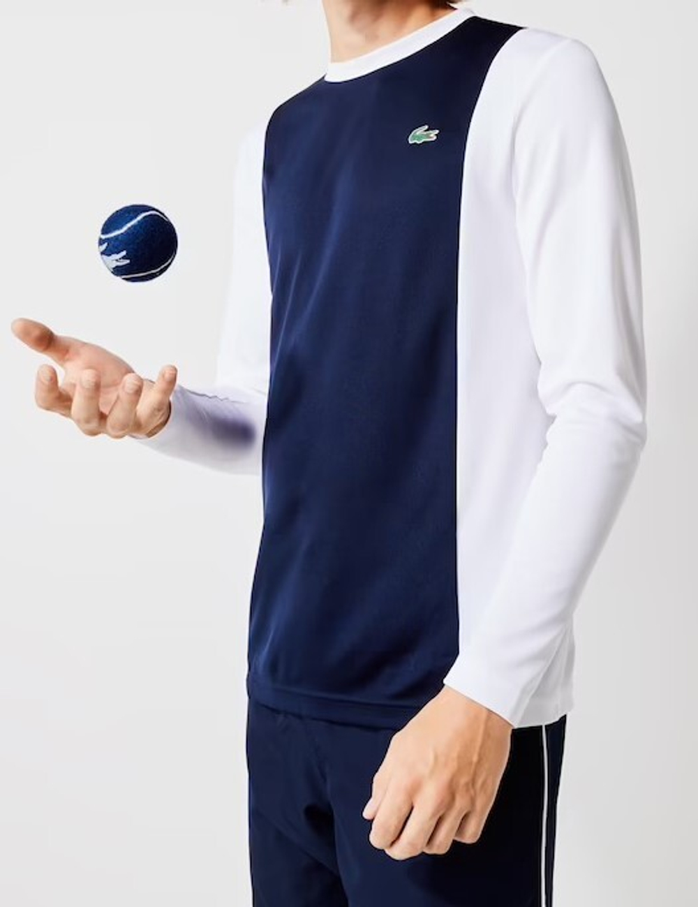 Мужская теннисная футболка теннисная Lacoste Men’s Sport Breathable Piqué Knit T-Shirt - navy blue/white/navy blue/whit