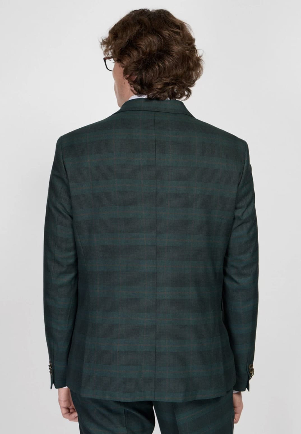 Мужской костюм тройка в клетку (зеленый) В85