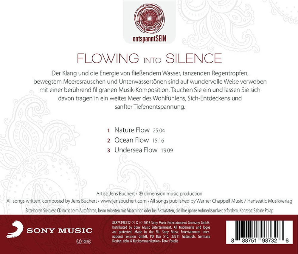 Jens Buchert / Flowing Into Silence (Deep Relaxing Music With The Sound Of Water, Rain And Ocean Waves)(CD)