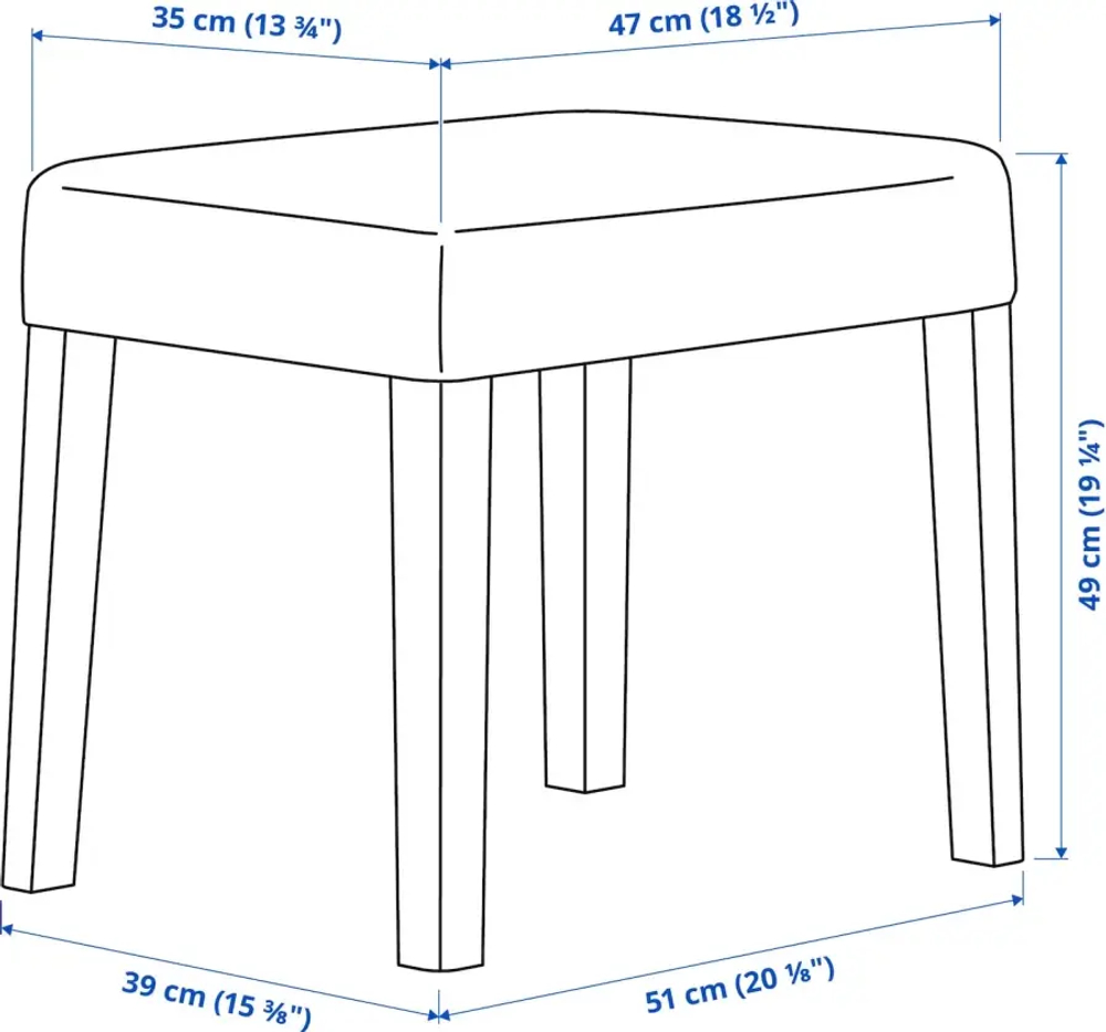 Пуф - IKEA SAKARIAS/ЗАКАРИАС ИКЕА, 39х49х51 см, чёрный