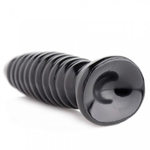 Ребристый анальный стимулятор Master Series Obsession 11 Anal Plug, черный, 17.8х5 см