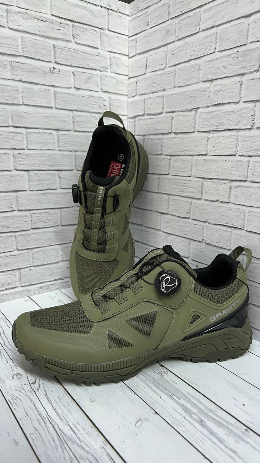 Кроссовки Gravity EDITEX 2032-9 чёрно-хаки