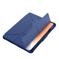 Чехол книжка синего цвета от Nillkin для Xiaomi Pad 7 и 7 Pro, серия Bumper Pro Case-Multi Angle Folding Style, многофункциональный складной стиль