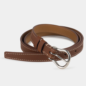 Женский ремень 20 мм из кожи теленка, коричневого цвета